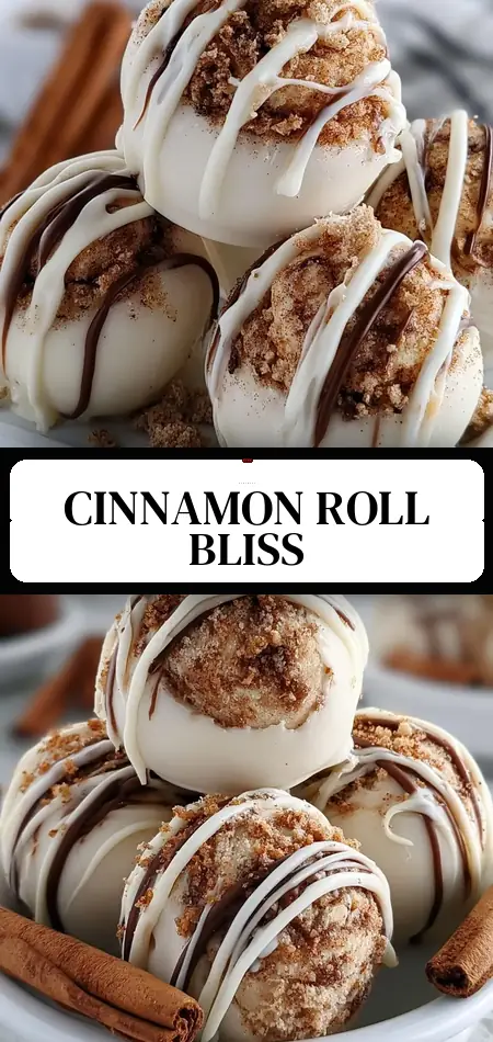 Pinterest pin (Design 3) for No-Bake Cinnamon Roll Truffles
