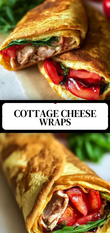 Pinterest pin (Design 3) for Viral Cottage Cheese Wrap Recipe (Easy, High Protein)