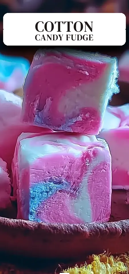 Pinterest pin (Design 2) for Fluffy Cotton Candy Fudge