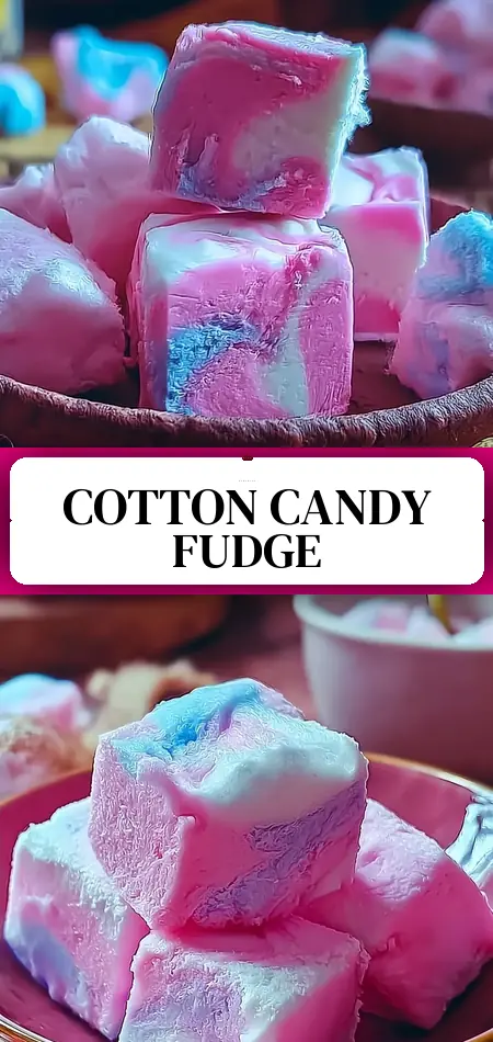 Pinterest pin (Design 3) for Fluffy Cotton Candy Fudge