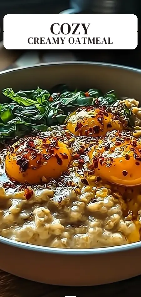 Pinterest pin (Design 2) for Creamy Savory Oatmeal Bowl for a Cozy, Nutritious Start