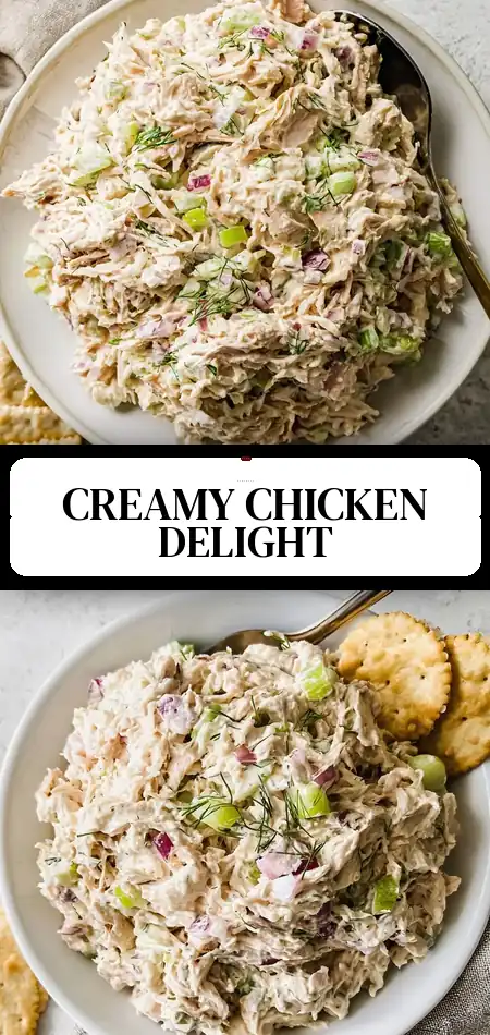 Pinterest pin (Design 3) for Cottage Cheese Chicken Salad