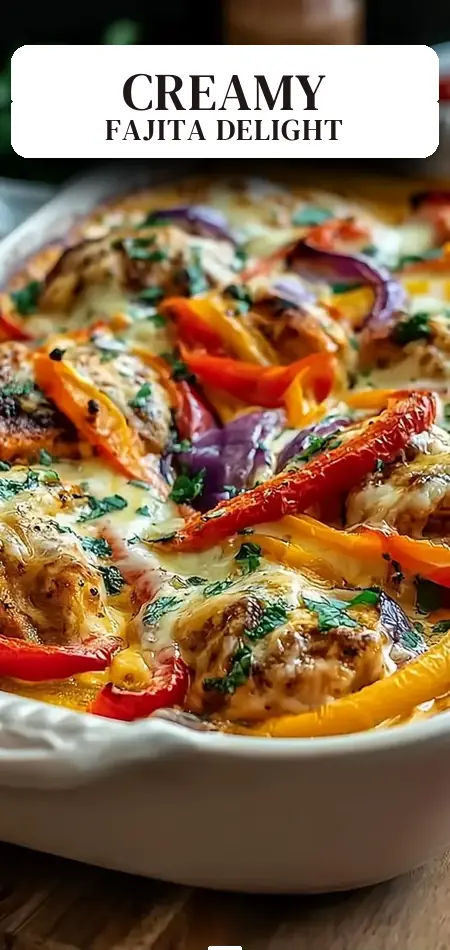 Pinterest pin (Design 2) for Creamy Chicken Fajita Bake: Your Protein-Packed Dream