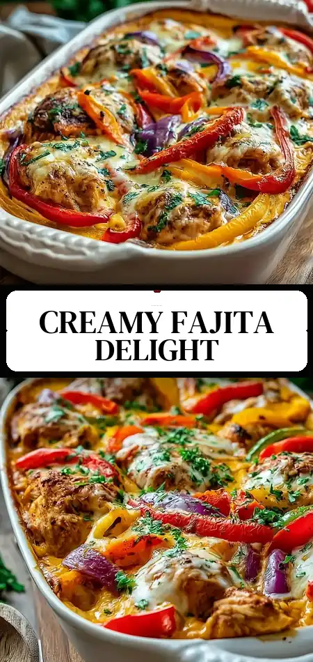 Pinterest pin (Design 3) for Creamy Chicken Fajita Bake: Your Protein-Packed Dream