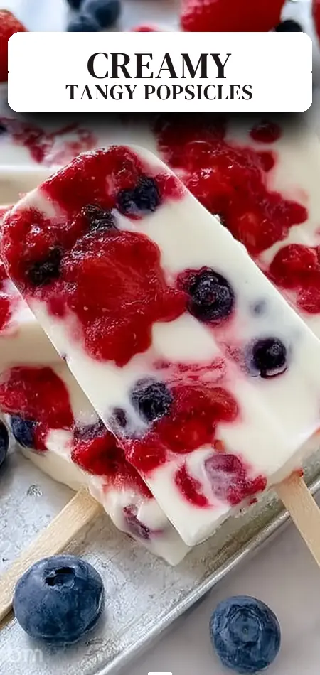 Pinterest pin (Design 2) for Greek Yogurt Popsicles: Creamy and Tangy