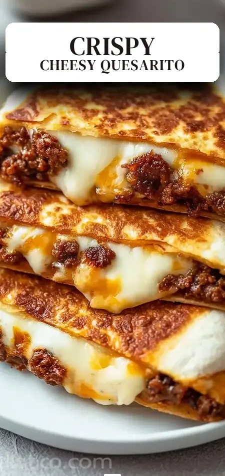 Pinterest pin (Design 2) for Taco Bell Quesarito: Crispy and Cheesy