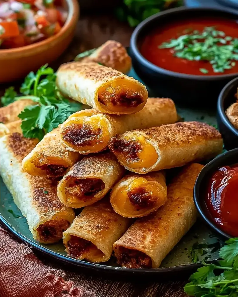 A delicious plate of Cheesy Taco Sticks