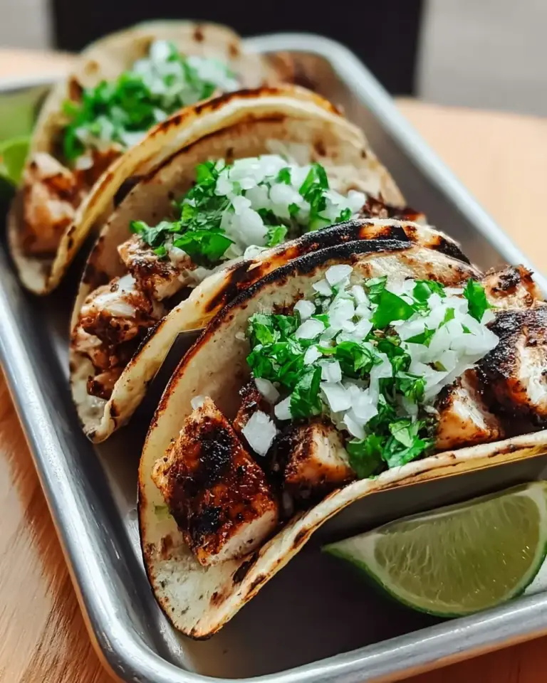 A delicious plate of Chicken Street Tacos: Authentic Grilled Chicken Street Tacos Recipe