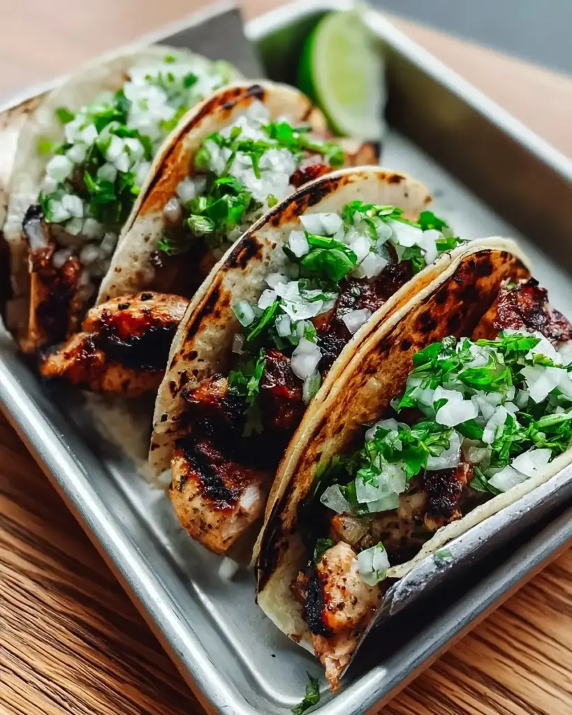 A delicious plate of Chicken Street Tacos: Authentic Grilled Chicken Street Tacos Recipe