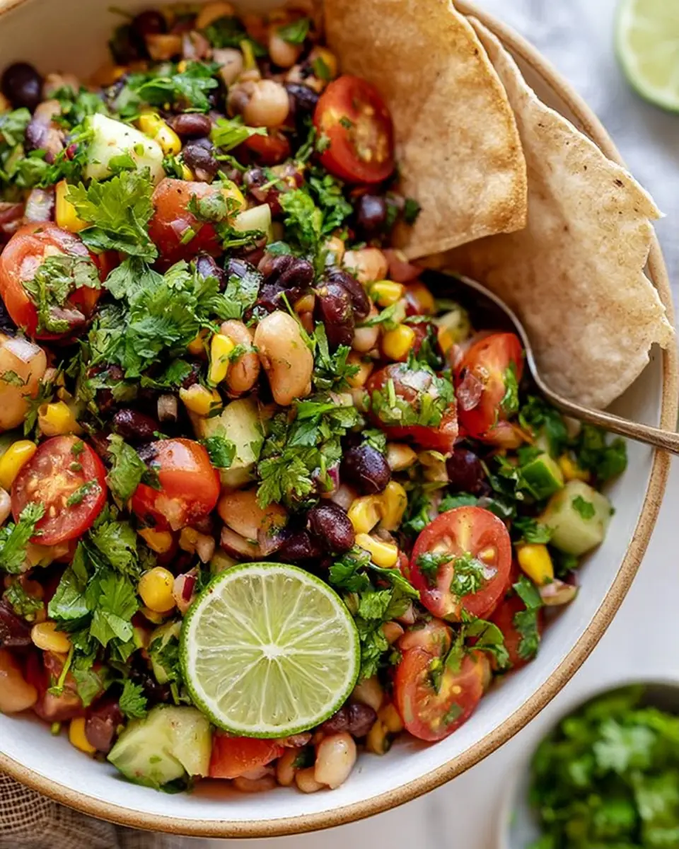 A delicious plate of Chili Lime Bean Salad