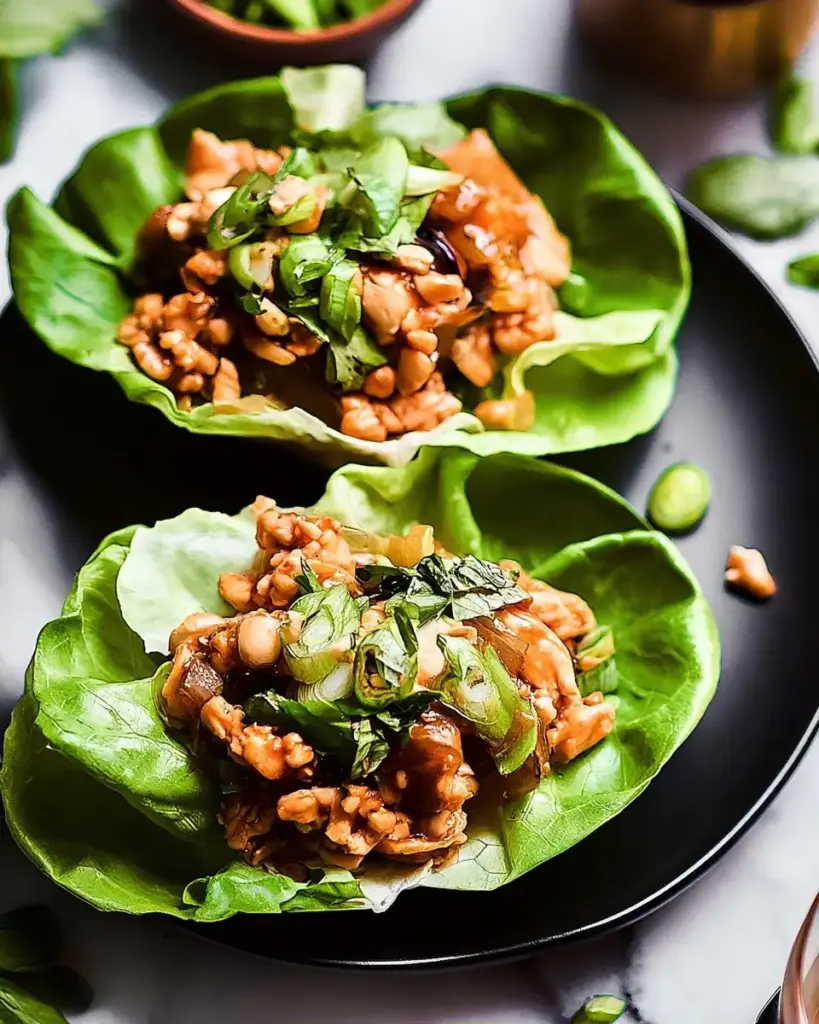 A delicious plate of Chinese Chicken Lettuce Wraps Recipe