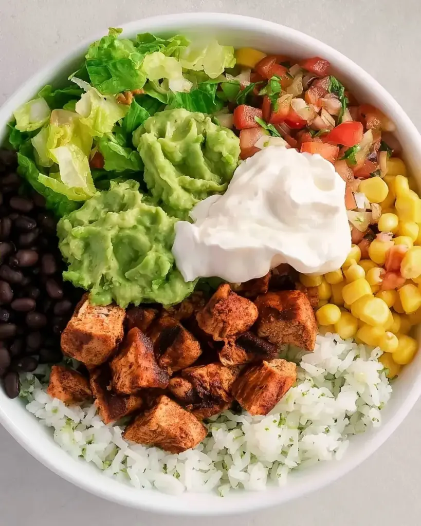 A delicious plate of Chipotle Chicken Bowls