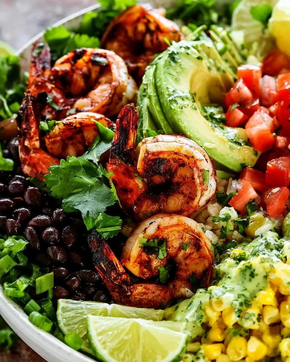 A delicious plate of Chipotle Shrimp Burrito Bowls