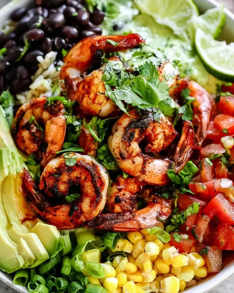 A delicious plate of Chipotle Shrimp Burrito Bowls