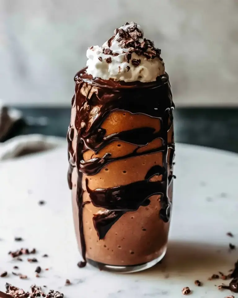 A delicious plate of Chocolate Almond Butter Smoothie