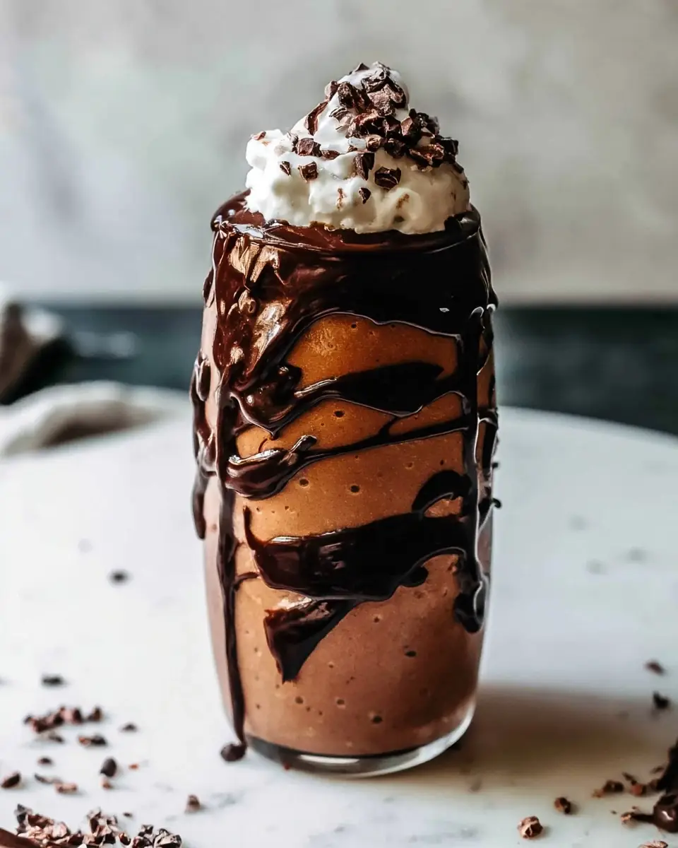 A delicious plate of Chocolate Almond Butter Smoothie