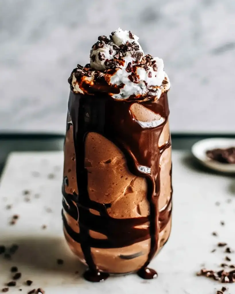 A delicious plate of Chocolate Almond Butter Smoothie