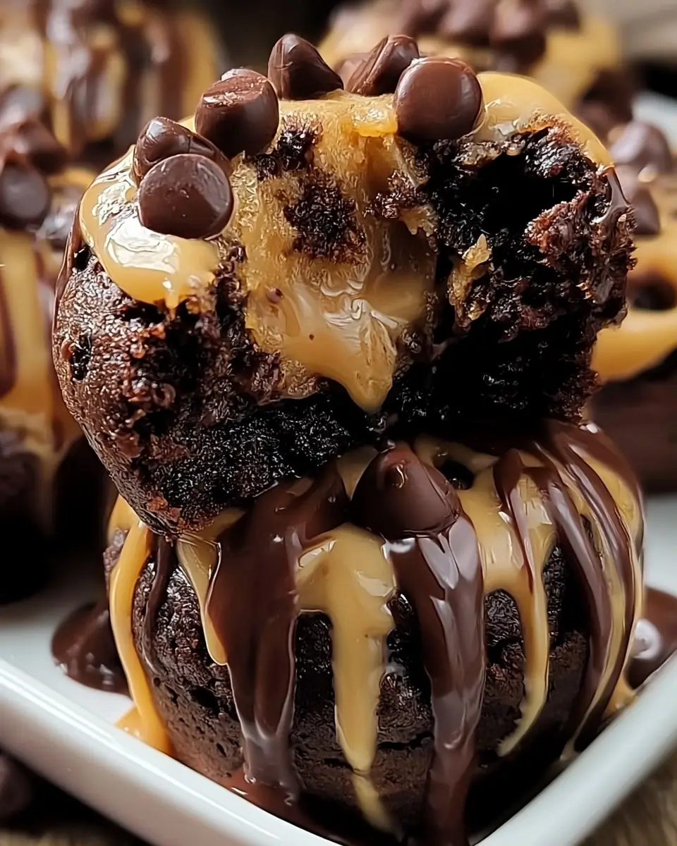 A delicious plate of Chocolate Chip Cookie Dough Brownie Bites