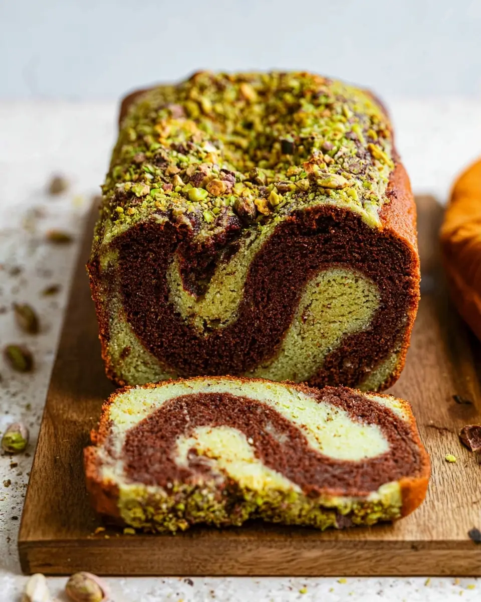 A delicious plate of Chocolate Pistachio Loaf