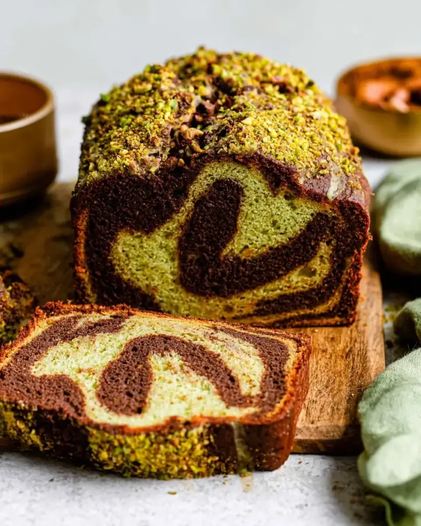 A delicious plate of Chocolate Pistachio Loaf