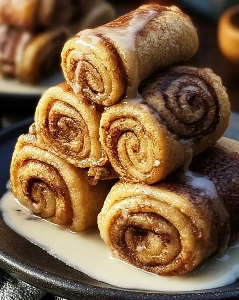 A delicious plate of Cinnamon Roll French Toast Roll-Ups