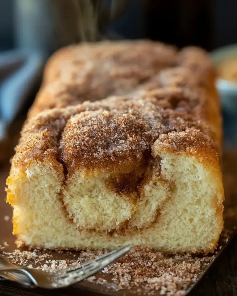A delicious plate of Cinnamon Sugar Donut Sweet Bread