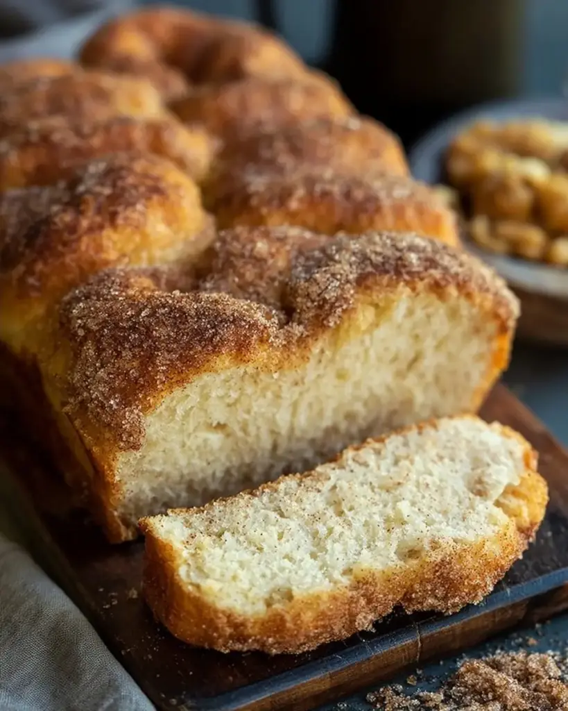 A delicious plate of Cinnamon Sugar Donut Sweet Bread