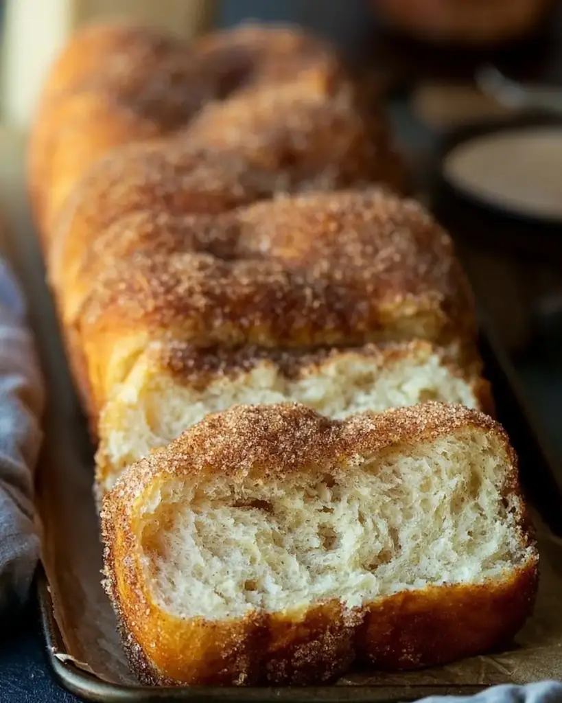 A delicious plate of Cinnamon Sugar Donut Sweet Bread