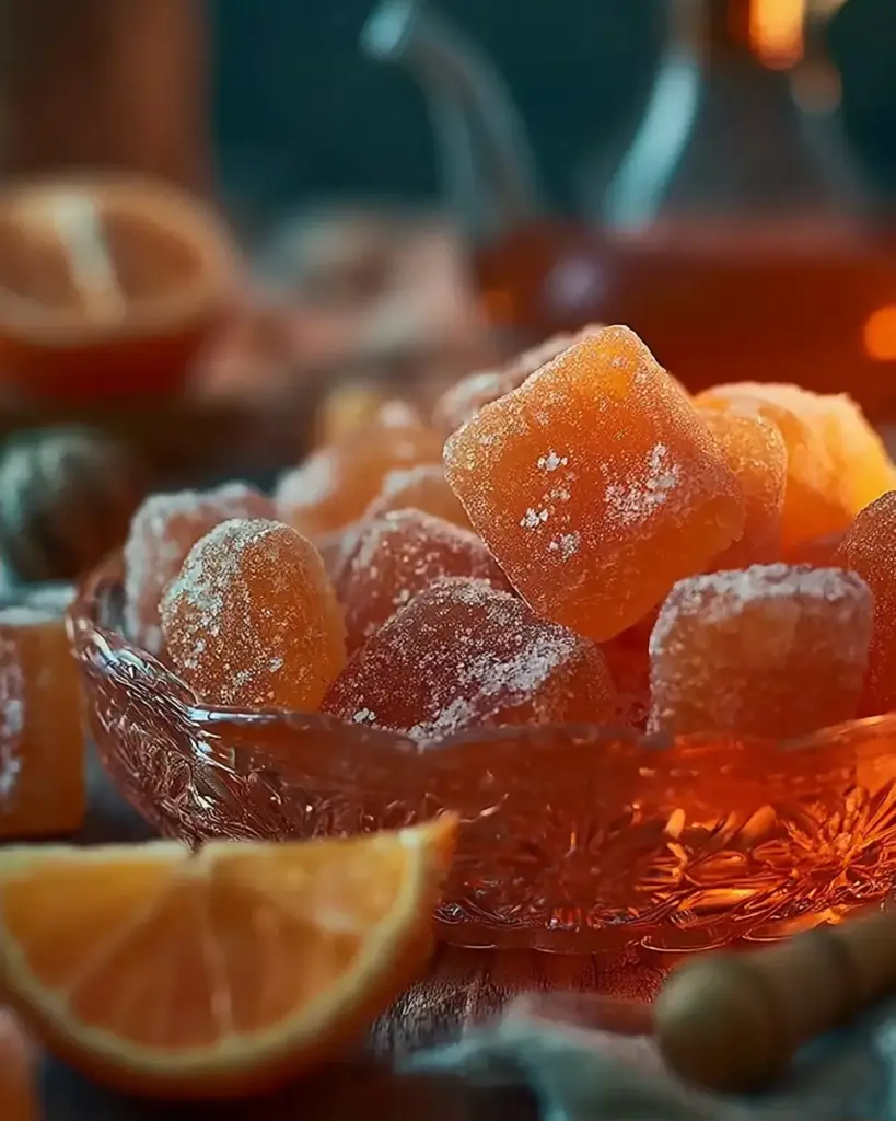 A delicious plate of Classic Homemade Orange Candy