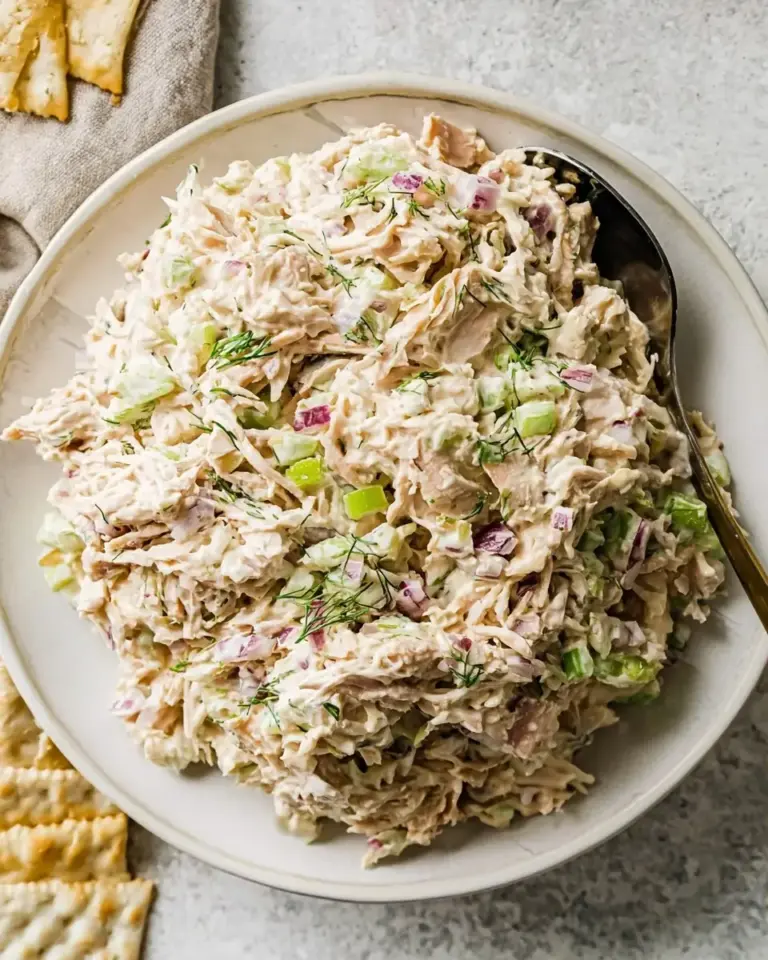 A delicious plate of Cottage Cheese Chicken Salad