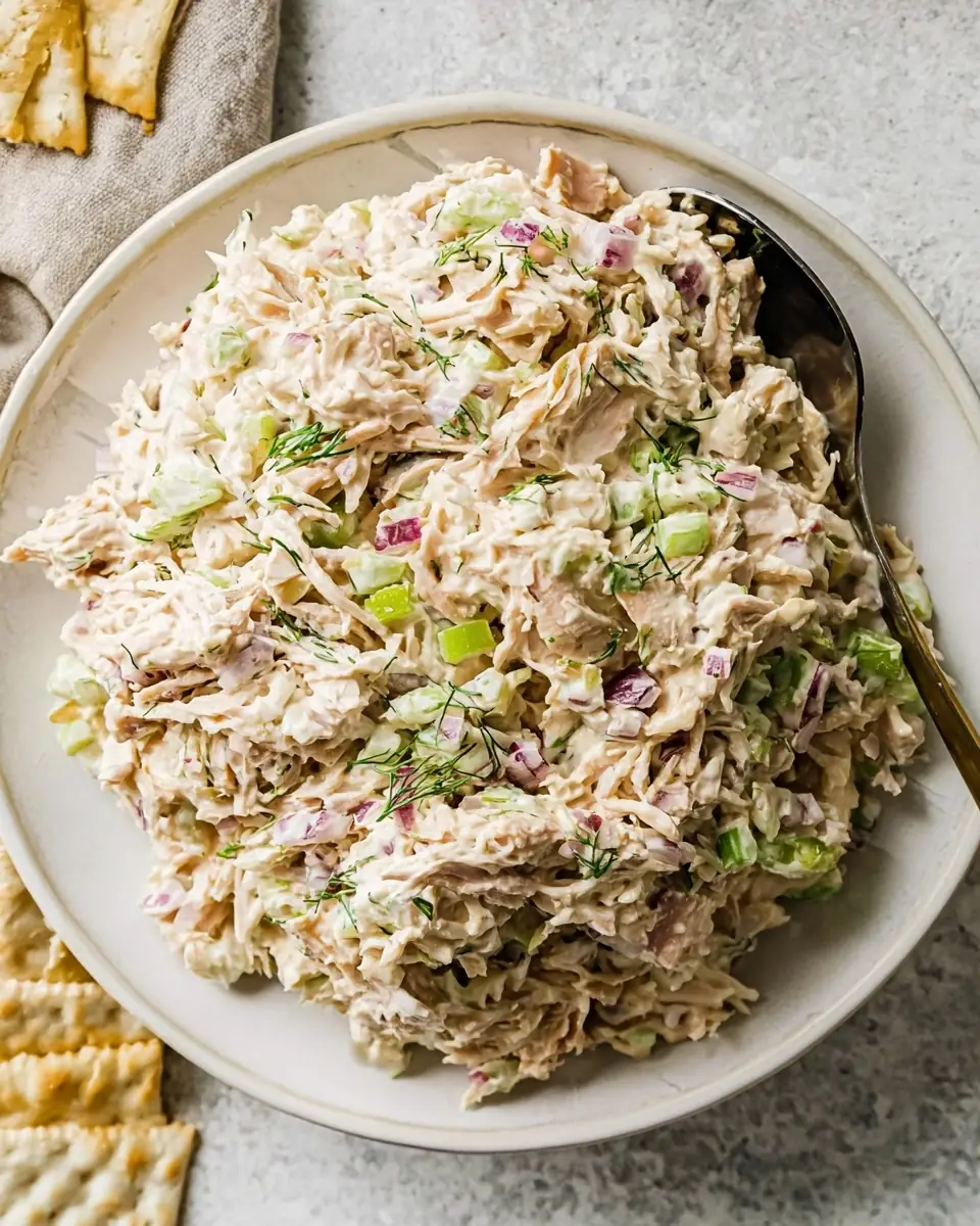 A delicious plate of Cottage Cheese Chicken Salad