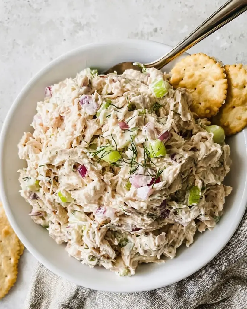 A delicious plate of Cottage Cheese Chicken Salad