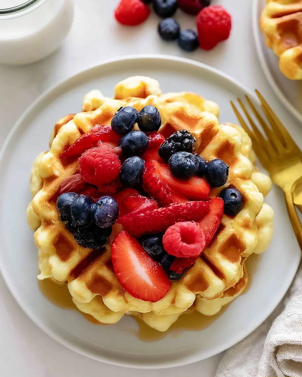 A delicious plate of Cottage Cheese Waffles Recipe