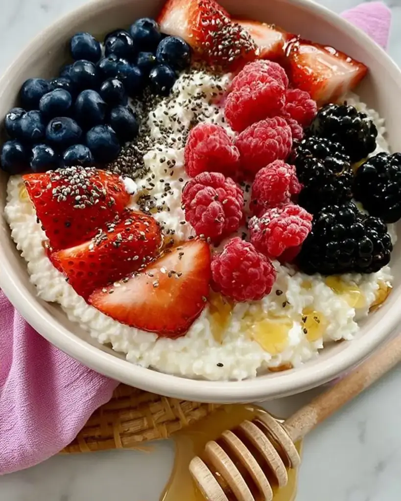 A delicious plate of Cottage Cheese With Fruit