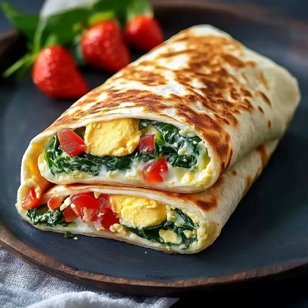 A delicious plate of Creamy Egg Spinach Burritos Easy Recipe for Lasting Energy