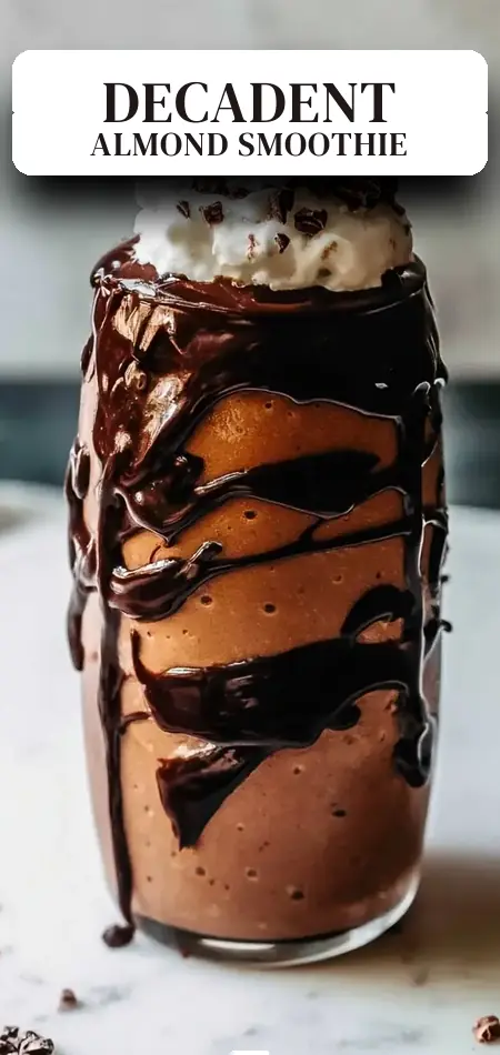 Pinterest pin (Design 2) for Chocolate Almond Butter Smoothie