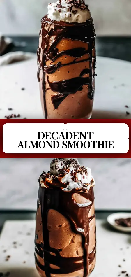 Pinterest pin (Design 3) for Chocolate Almond Butter Smoothie