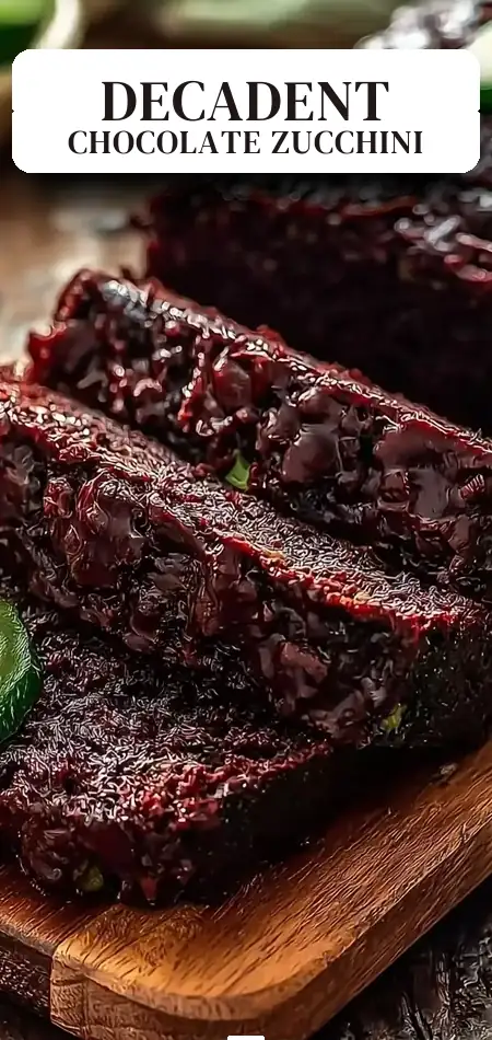 Pinterest pin (Design 2) for Moist Double Chocolate Zucchini Bread
