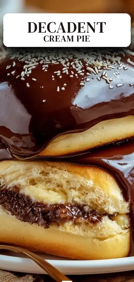 Pinterest pin (Design 2) for Boston Cream Pie Stuffed Hawaiian Rolls Recipe
