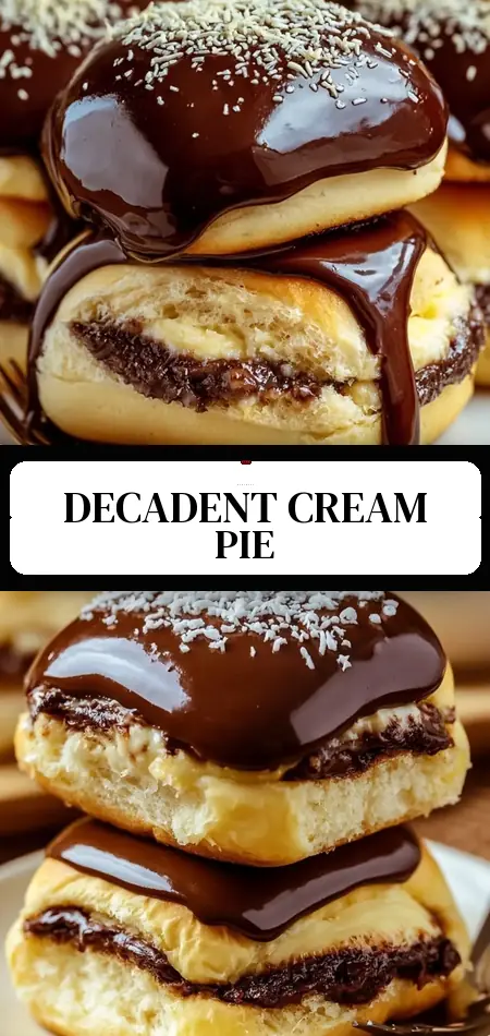 Pinterest pin (Design 3) for Boston Cream Pie Stuffed Hawaiian Rolls Recipe