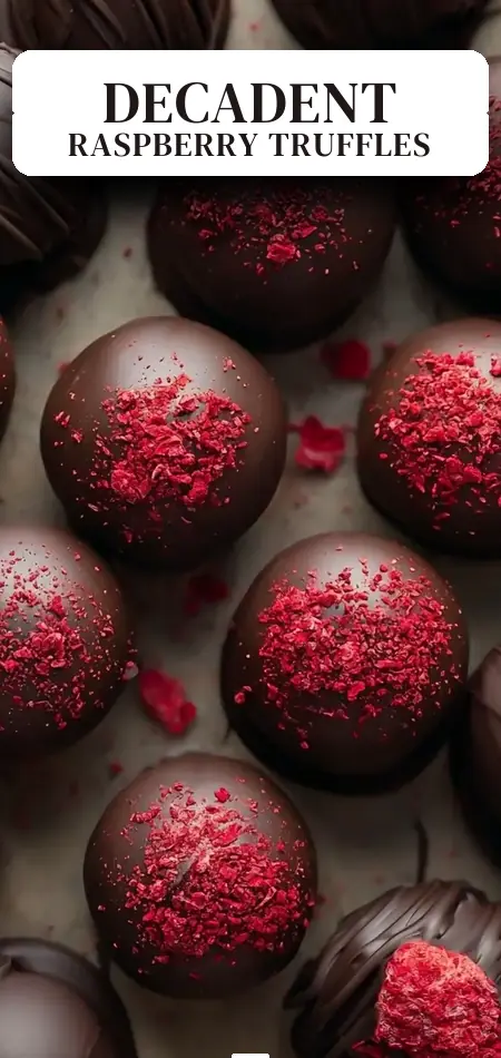 Pinterest pin (Design 2) for Chocolate Raspberry Truffles