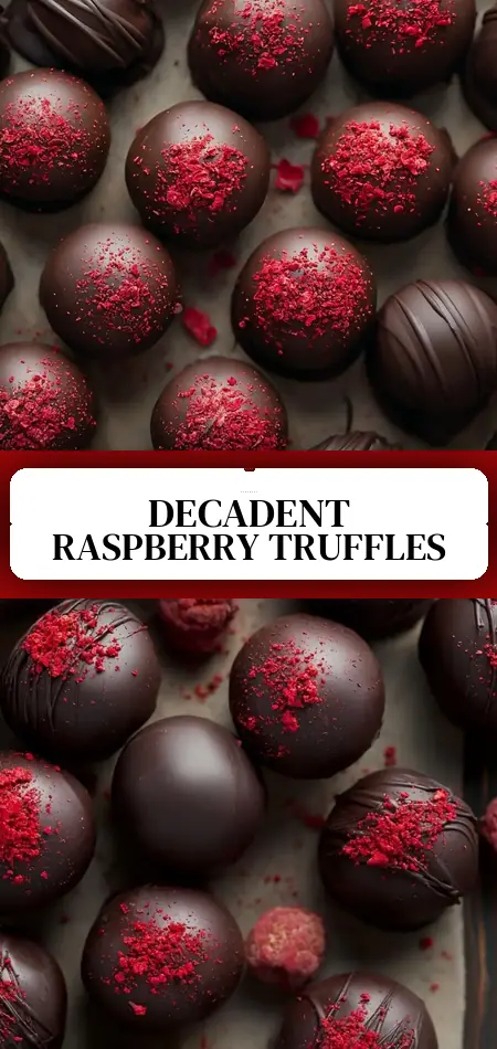 Pinterest pin (Design 3) for Chocolate Raspberry Truffles