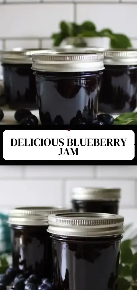 Pinterest pin (Design 3) for Blueberry Jam (without Added Pectin)