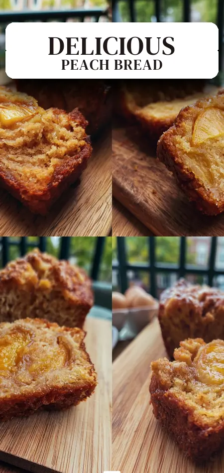 Pinterest pin (Design 2) for peach bread Recipe