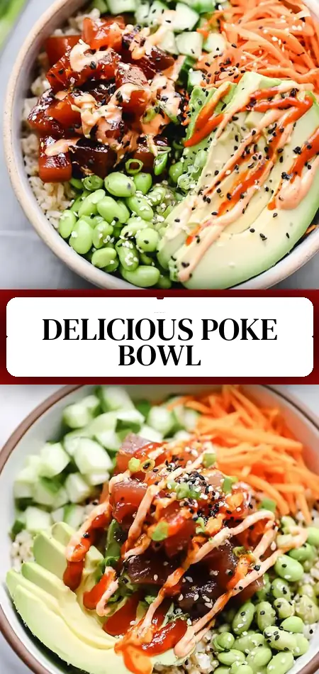 Pinterest pin (Design 3) for Poke Bowl Recipe