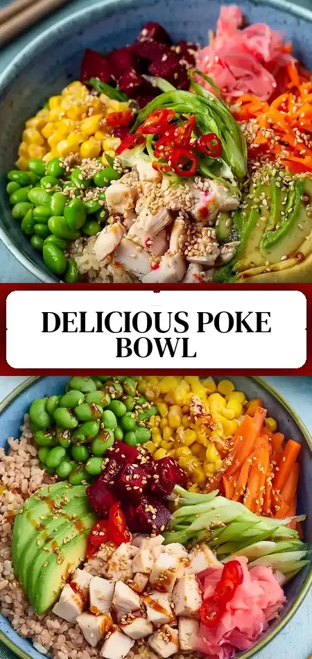 Pinterest pin (Design 3) for Poke bowl