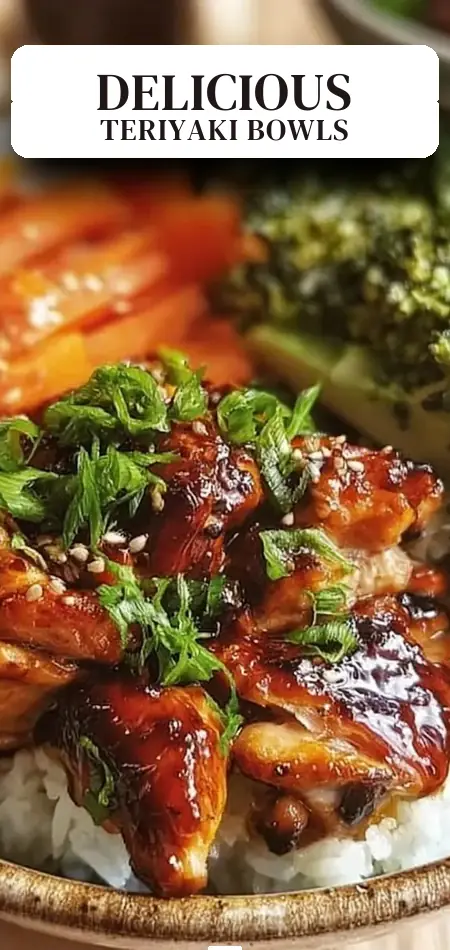 Pinterest pin (Design 2) for Teriyaki Chicken Bowls