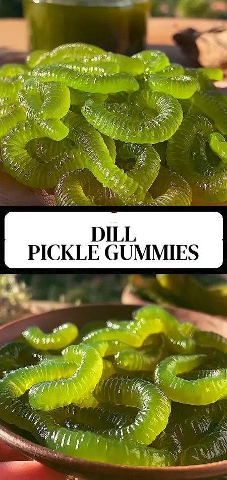 Pinterest pin (Design 3) for Homemade Dill Pickle Gummy Worms