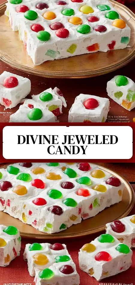 Pinterest pin (Design 3) for Jeweled Divinity Candy