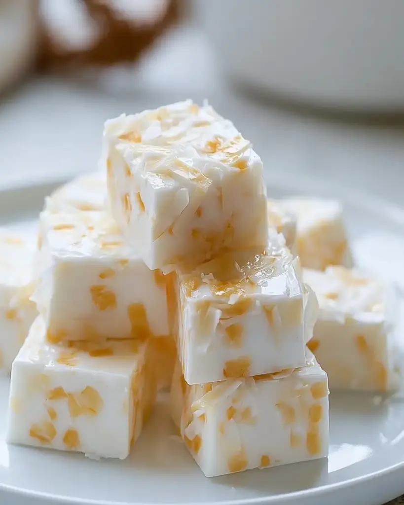 A delicious plate of Delicious Coconut Cream Pull Candy Recipe for Sweet Treats